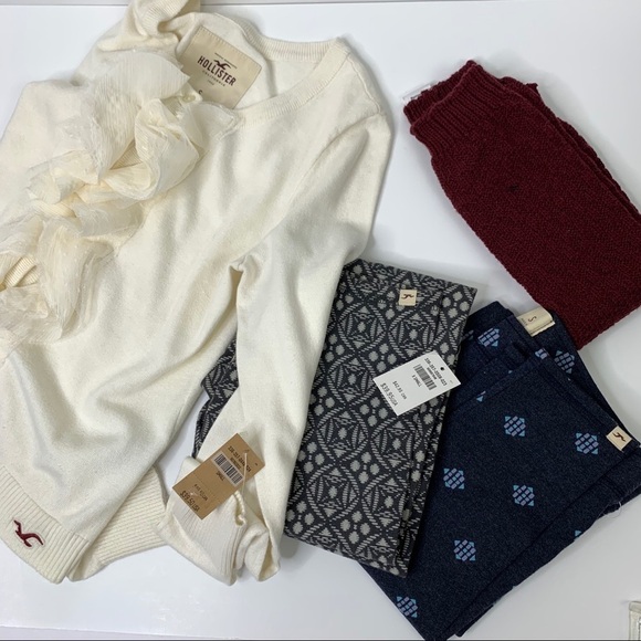 New Hollister 4 Piece Set of Leggings & Cardigan